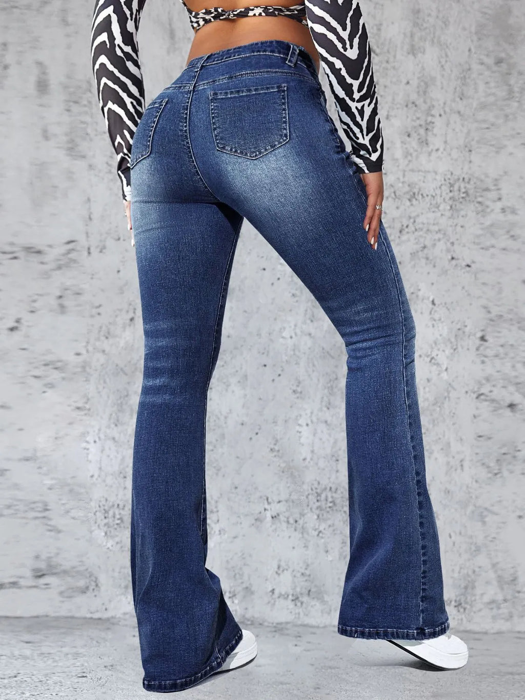 High Rise Jeans with Pockets - Godess beauty 