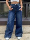 High-Waisted Wide Leg Jeans - Godess beauty 