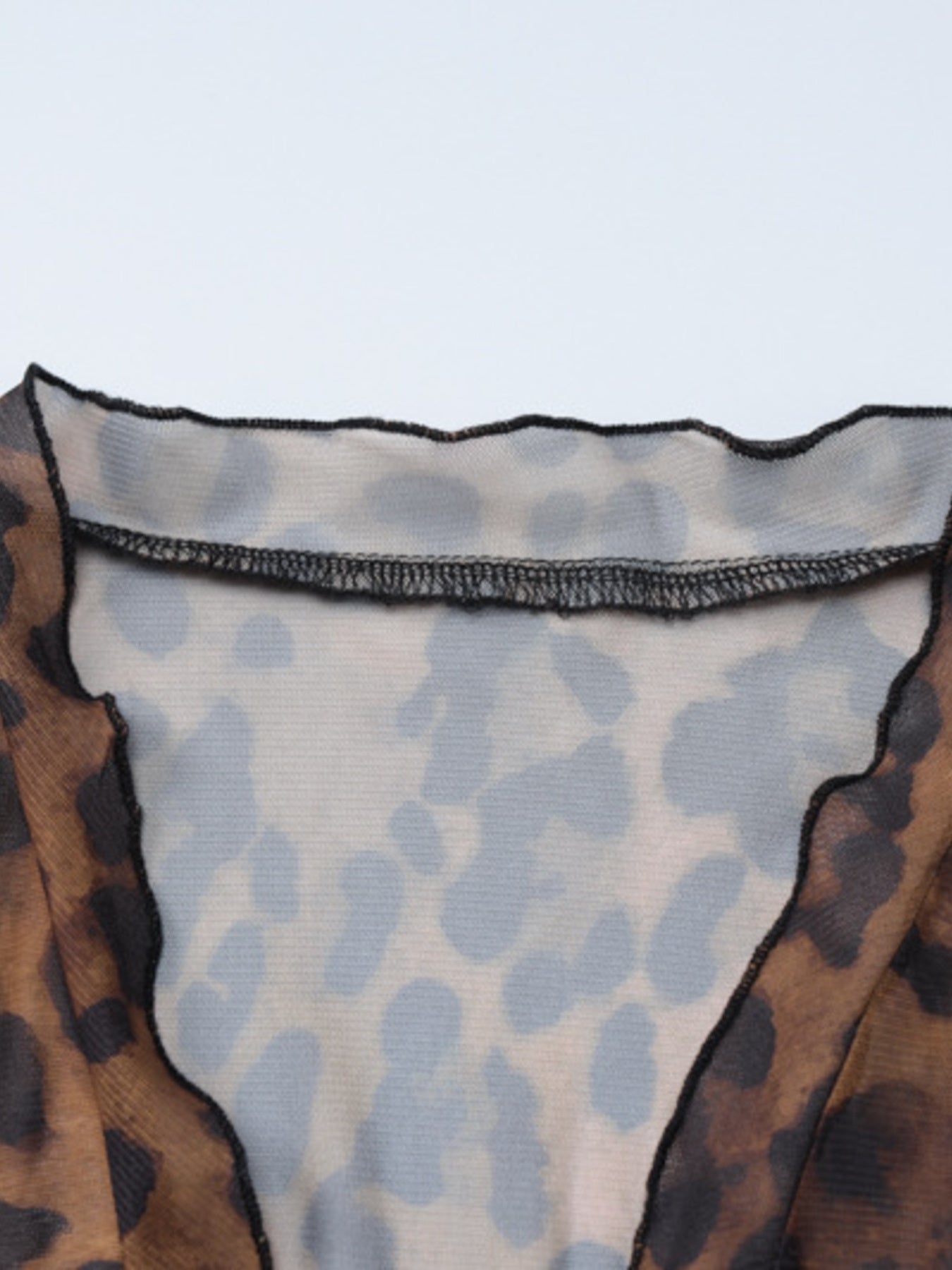 Leopard Print Tie Front Blouse - Godess beauty 