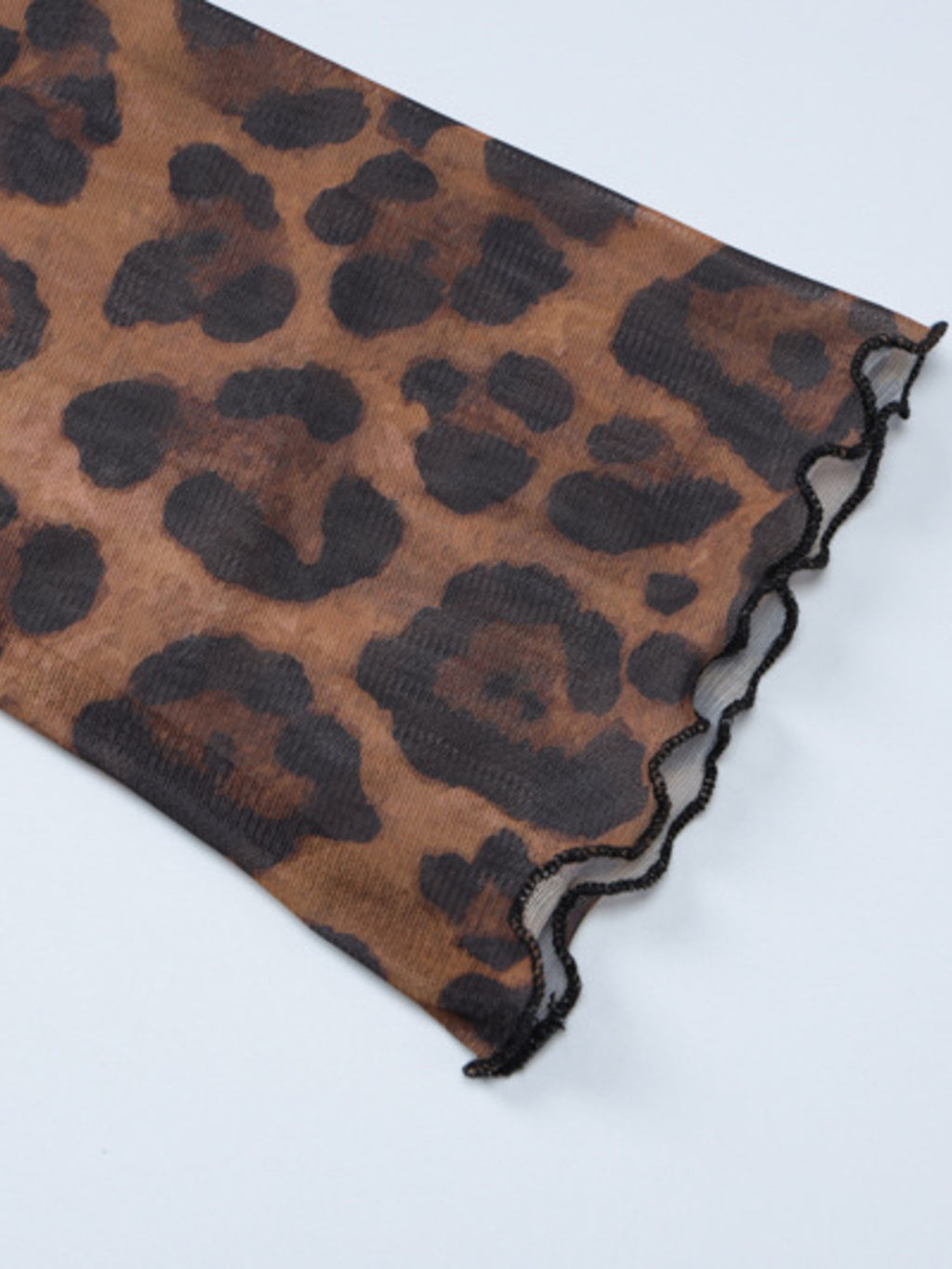 Leopard Print Tie Front Blouse - Godess beauty 