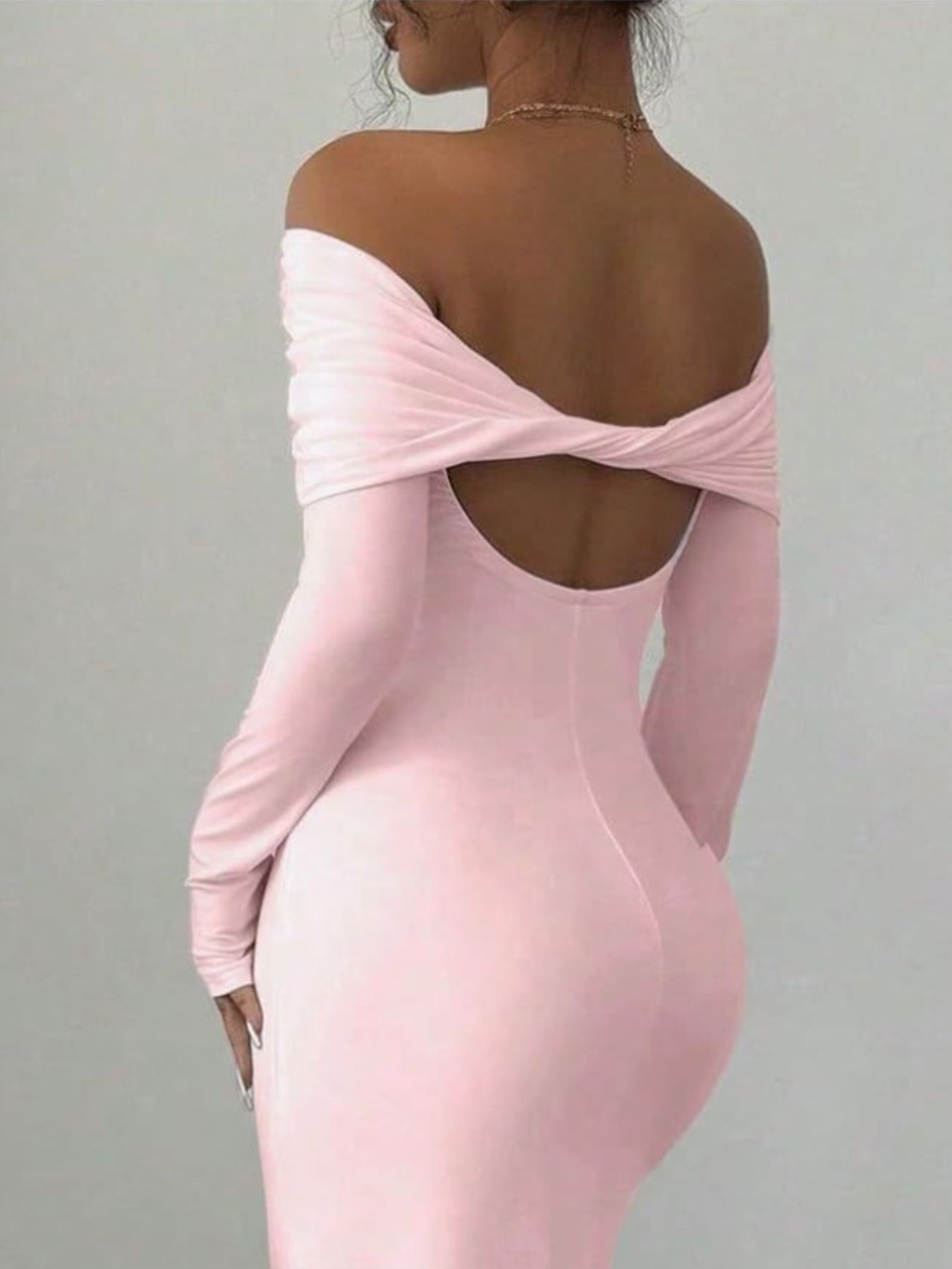 Off-Shoulder Ruched Bodycon Maxi Dress - Godess beauty 