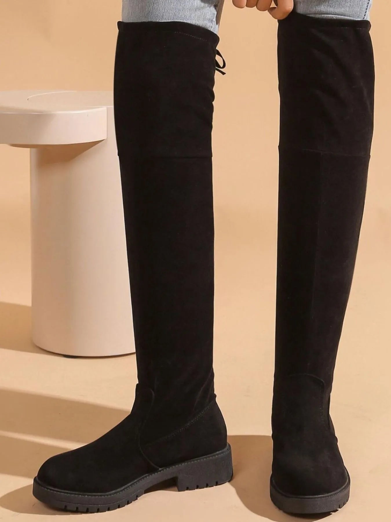 Over-the-Knee Block Heel Boots - Godess beauty 