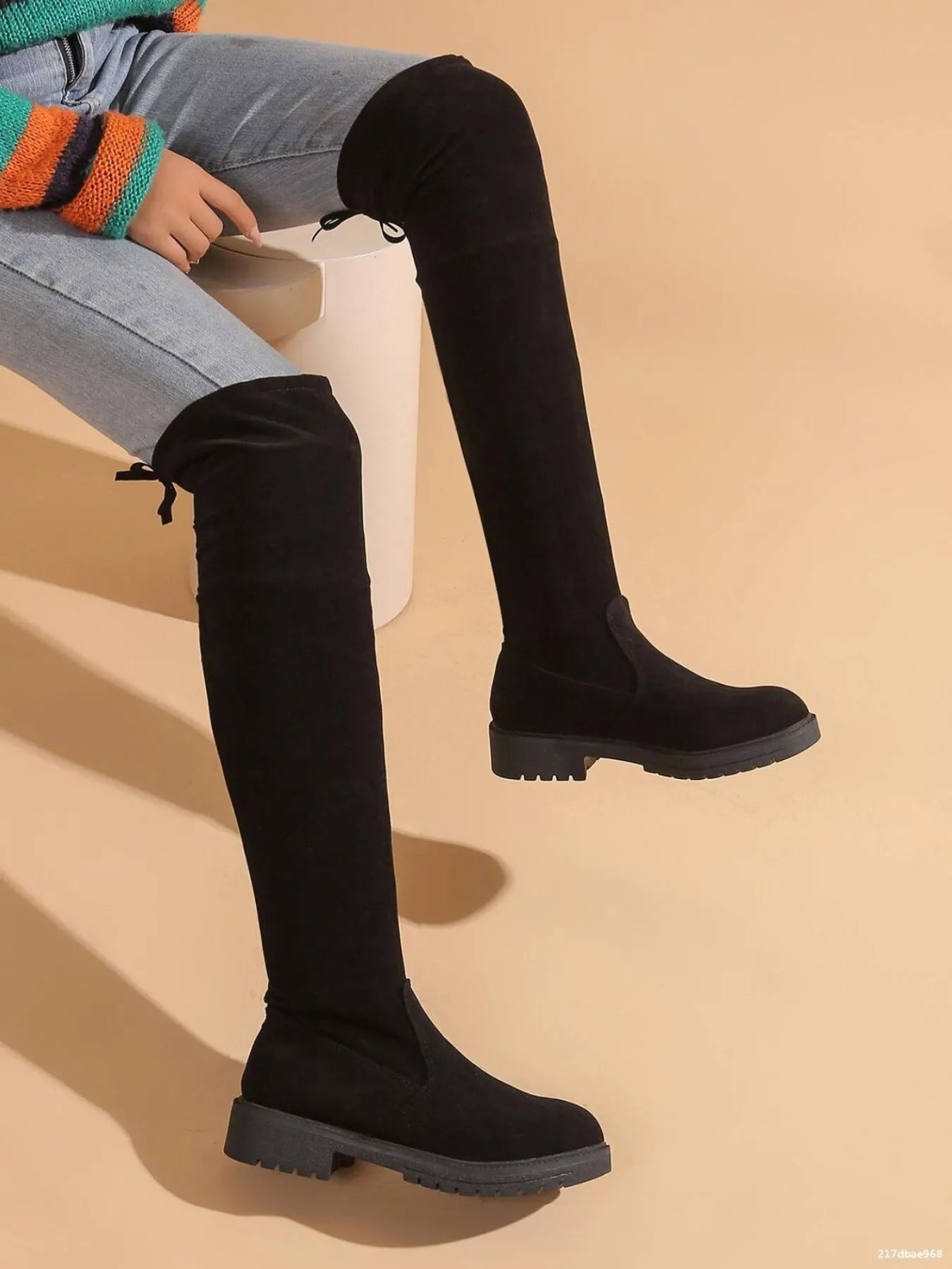 Over-the-Knee Block Heel Boots - Godess beauty 