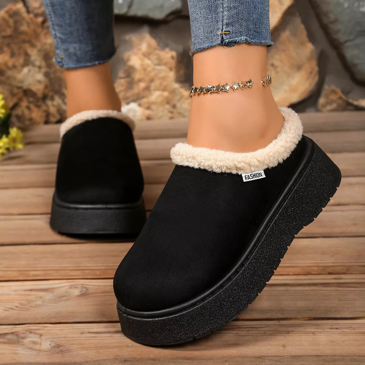Plush Lined Platform Boots - Godess beauty 