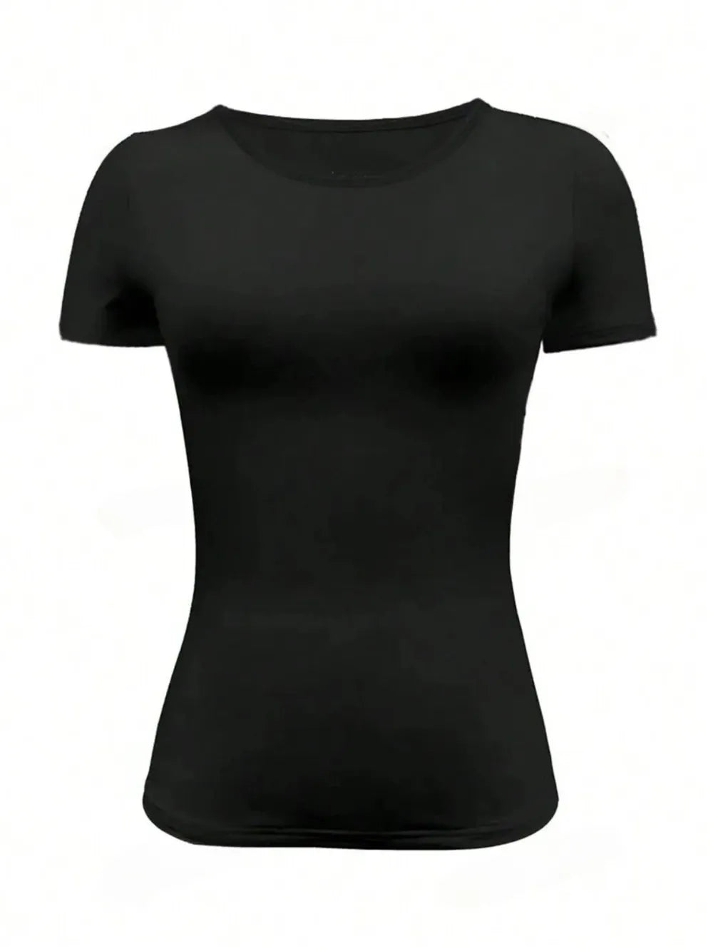 Round Neck Short Sleeve T-Shirt - Godess beauty 