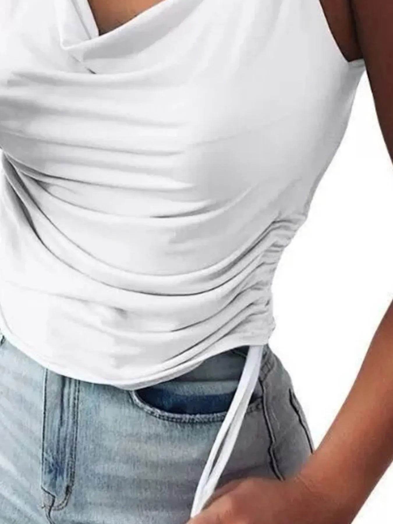 Side Drawstring Ruched Cami - Godess beauty 