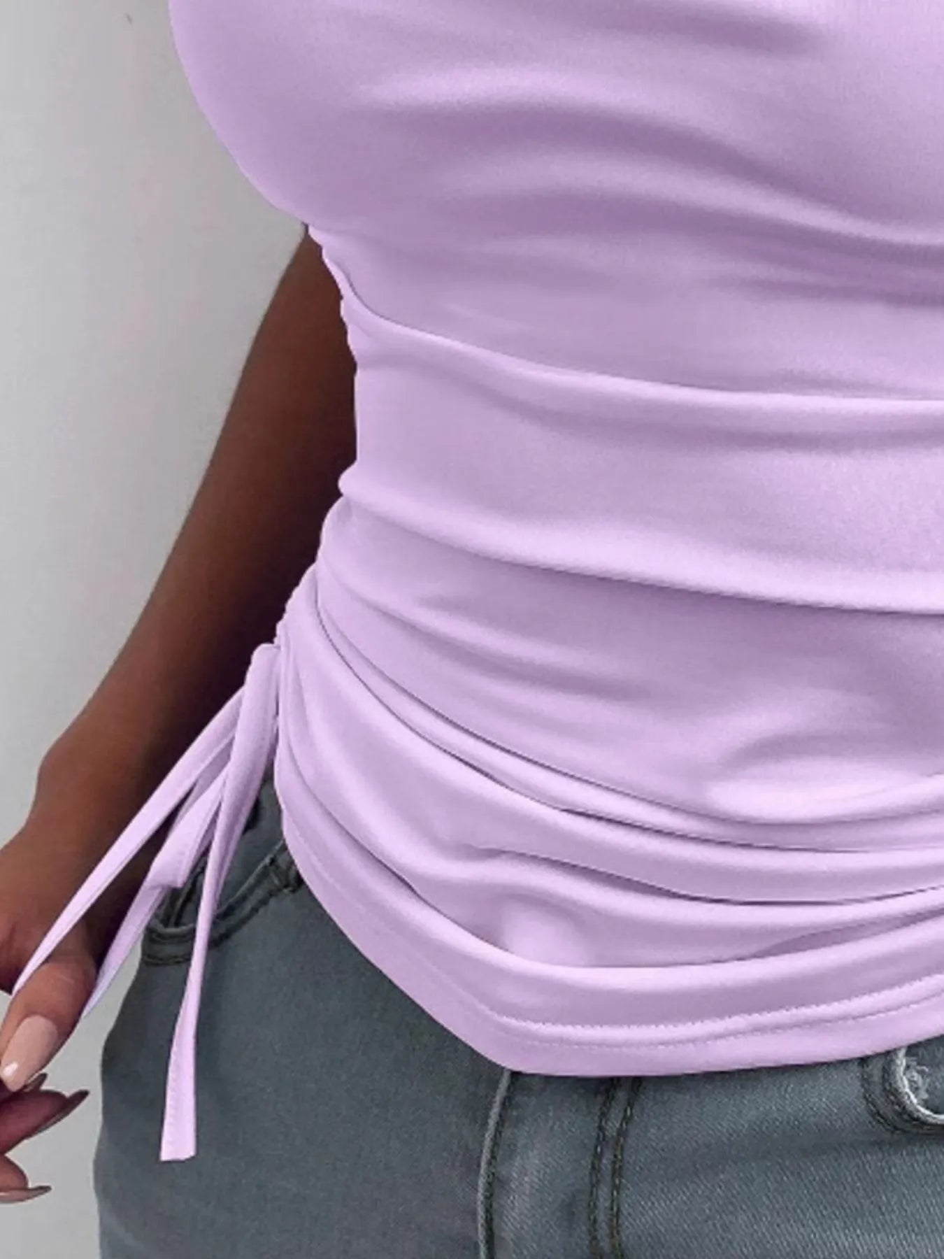 Side Drawstring Ruched Cami - Godess beauty 