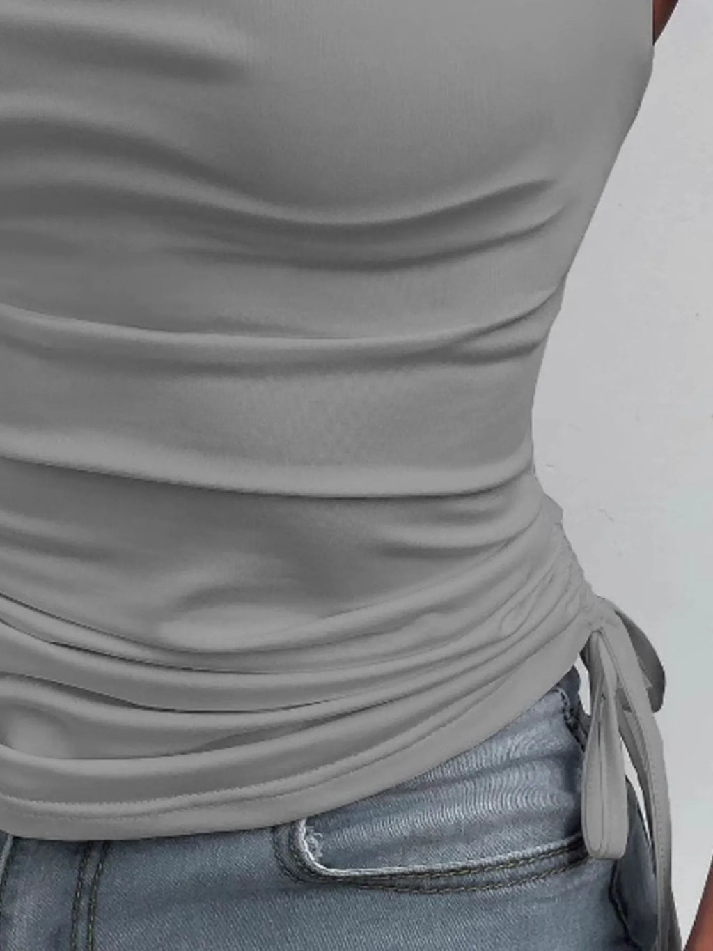 Side Drawstring Ruched Cami - Godess beauty 