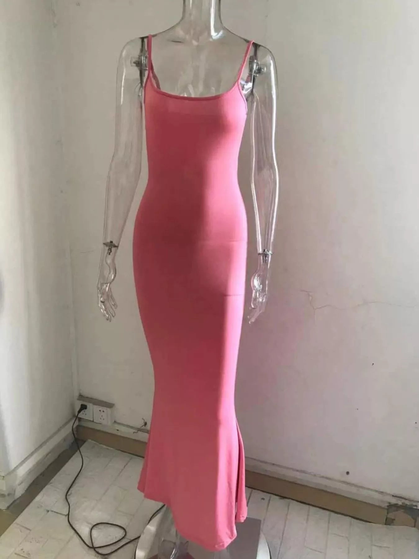 Spaghetti strap bodycon maxi dress - Godess beauty 