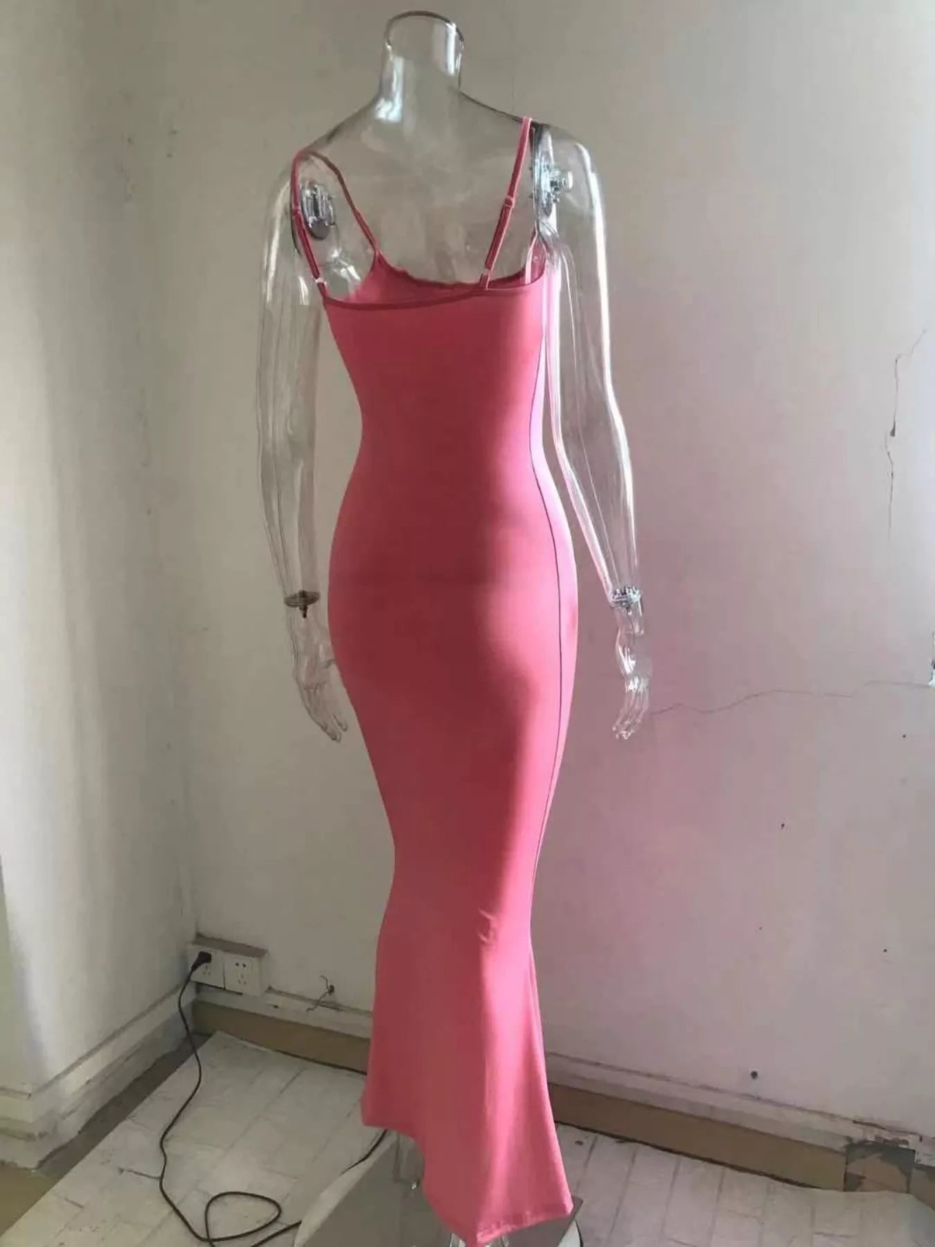Spaghetti strap bodycon maxi dress - Godess beauty 