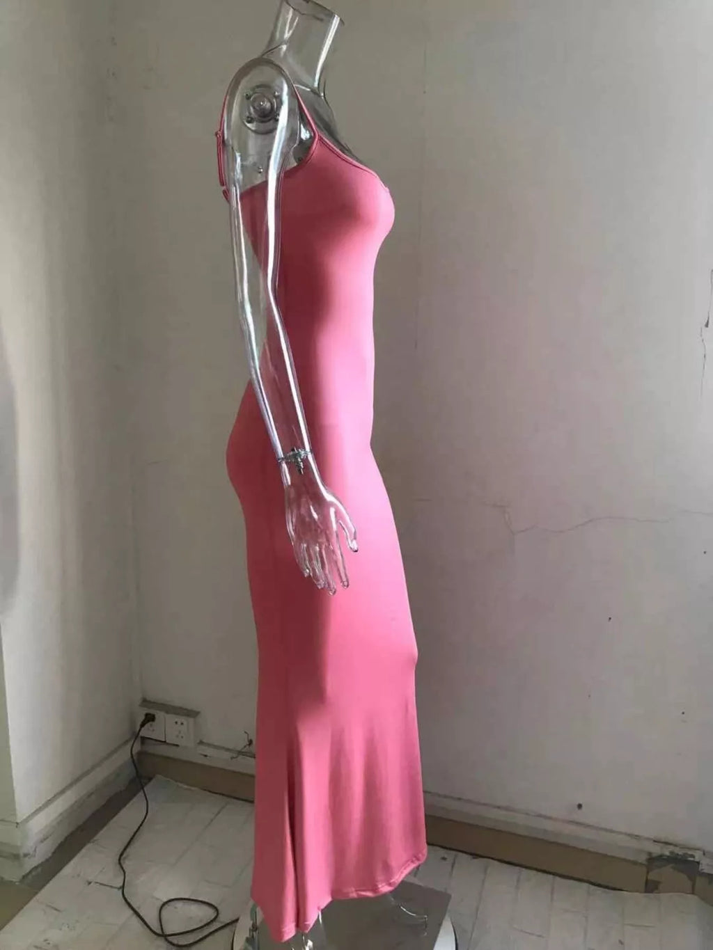 Spaghetti strap bodycon maxi dress - Godess beauty 