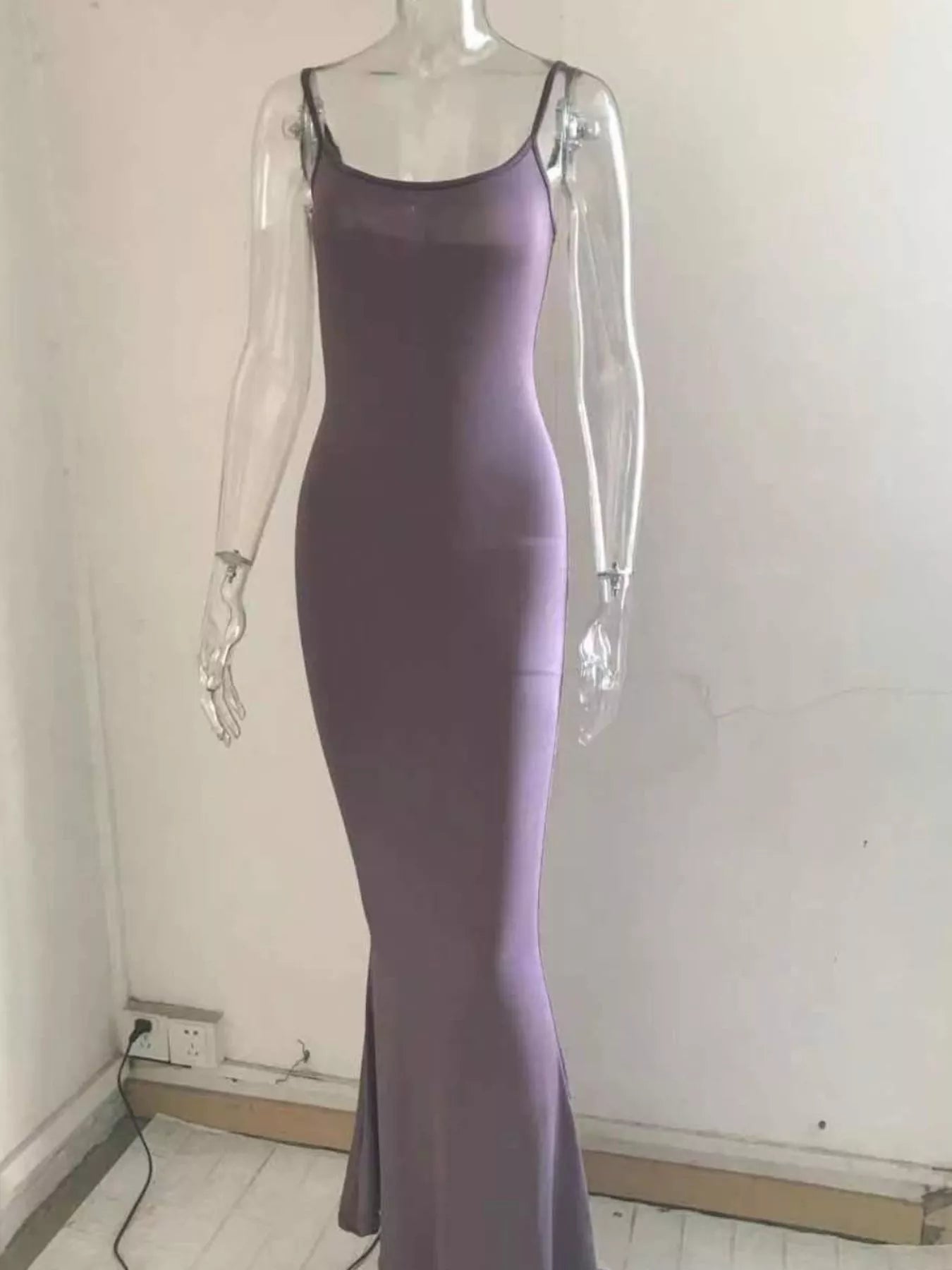 Spaghetti strap bodycon maxi dress - Godess beauty 