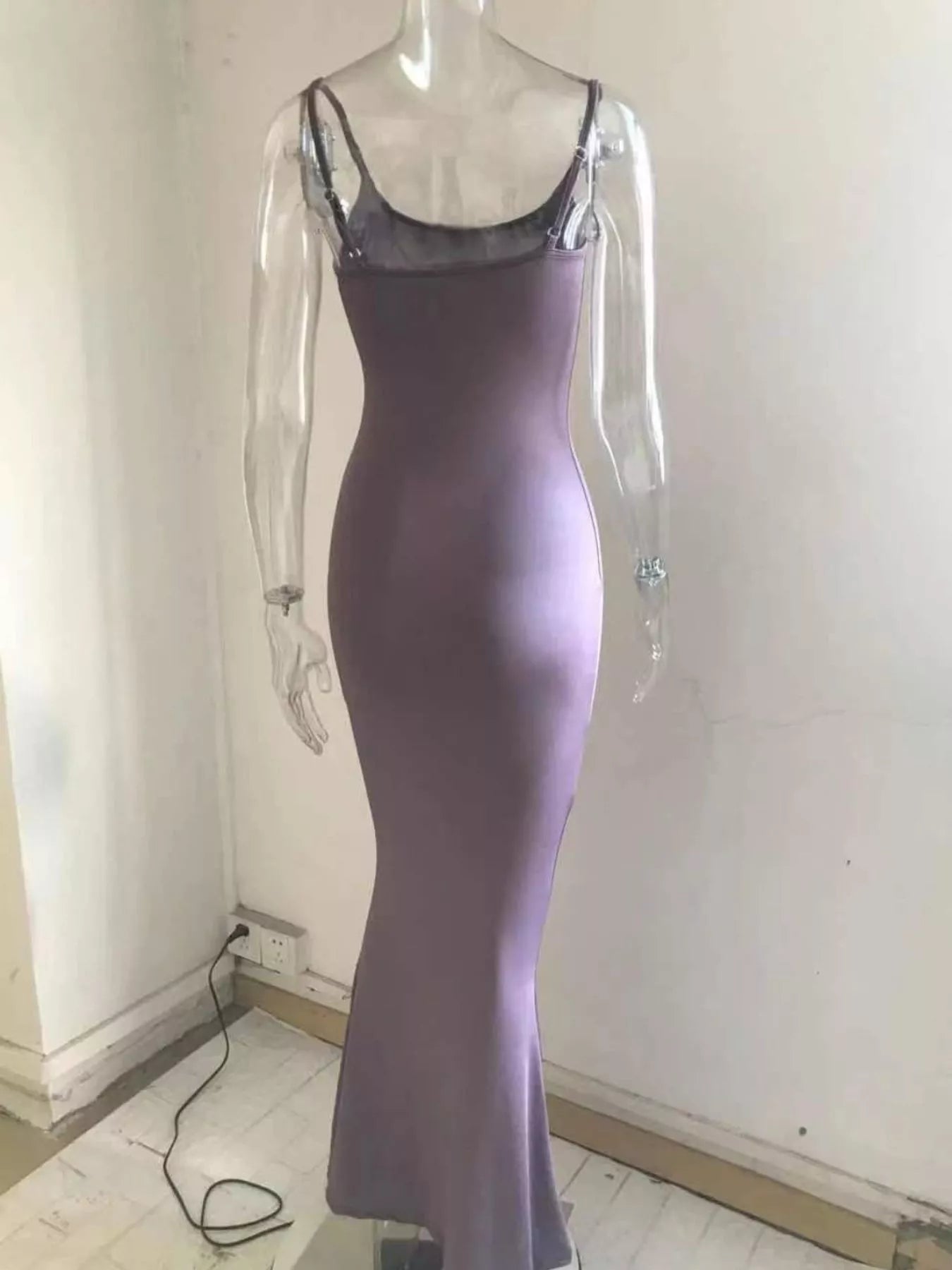 Spaghetti strap bodycon maxi dress - Godess beauty 