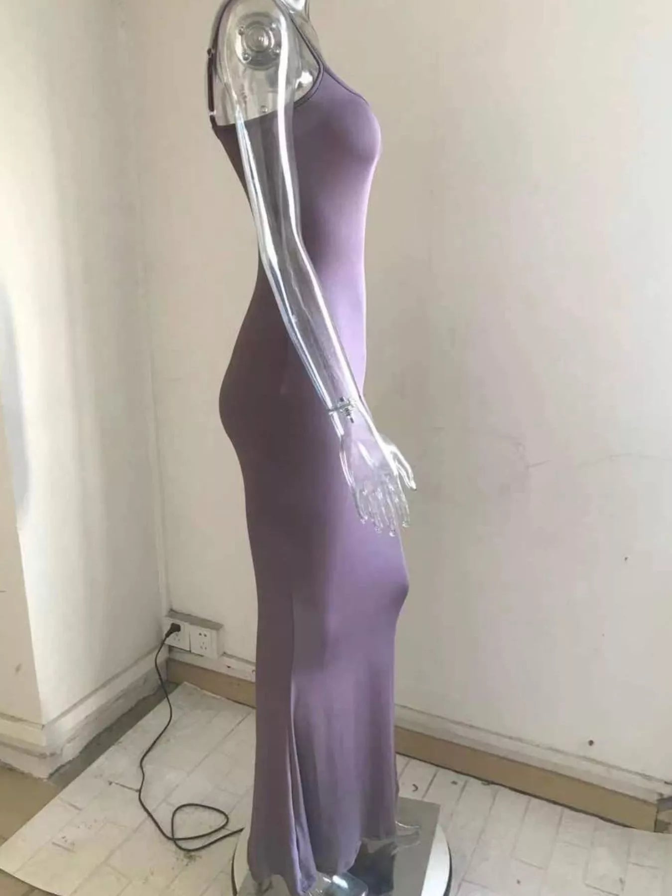 Spaghetti strap bodycon maxi dress - Godess beauty 
