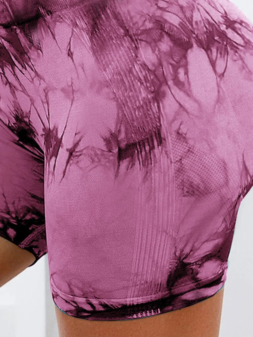 Tie-Dye High Waist Active Shorts - Godess beauty 
