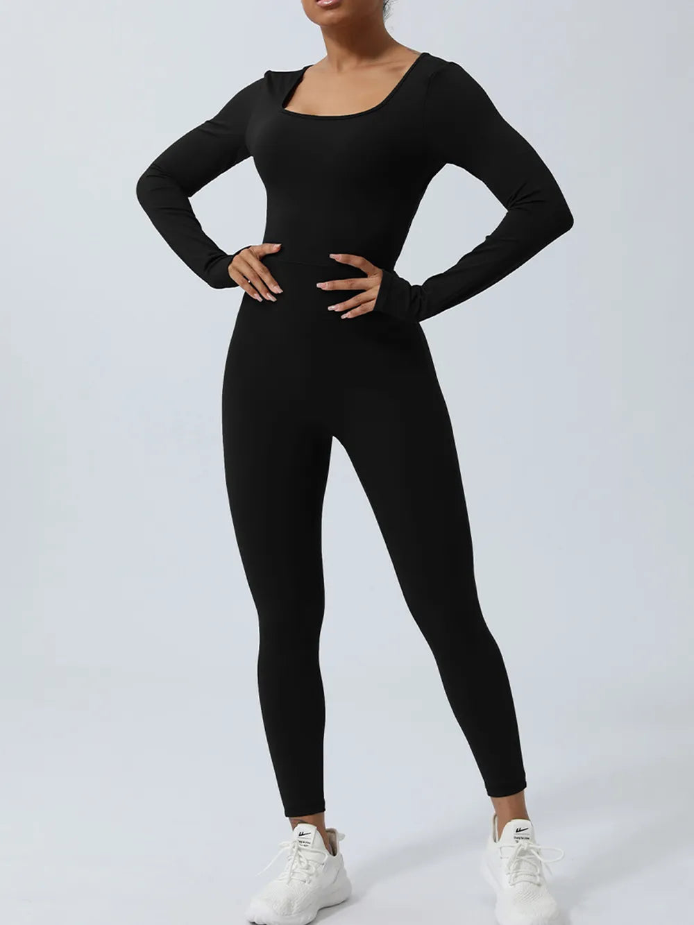 Twisted Backless Long Sleeve Jumpsuit - Godess beauty 