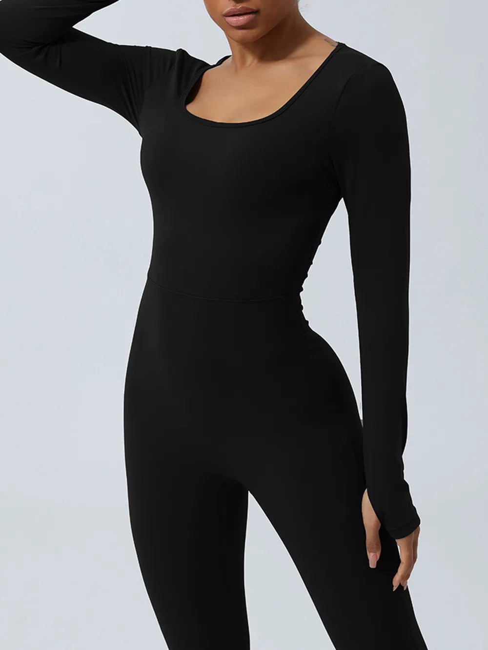 Twisted Backless Long Sleeve Jumpsuit - Godess beauty 