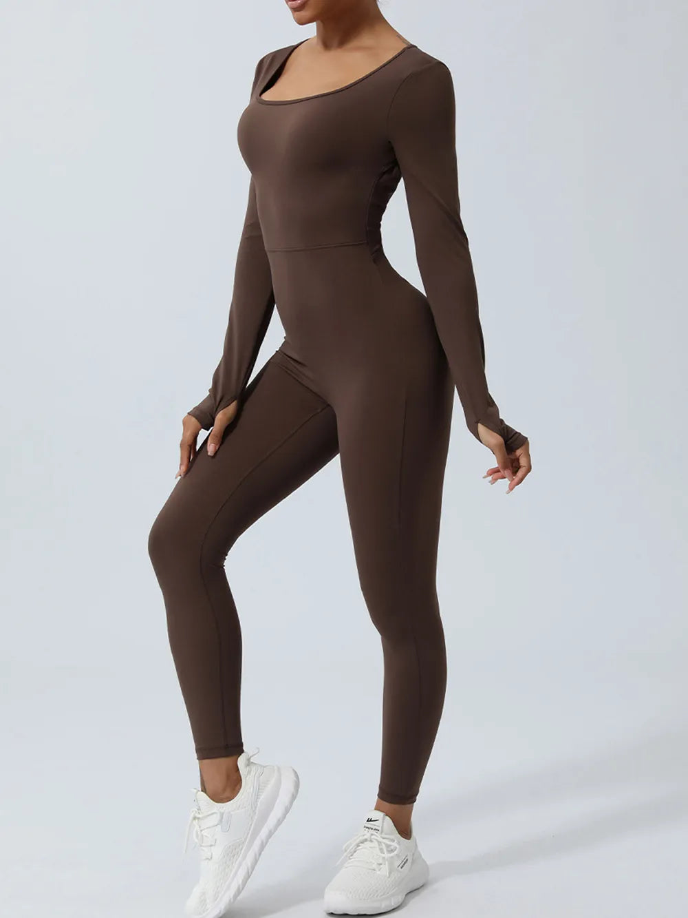 Twisted Backless Long Sleeve Jumpsuit - Godess beauty 