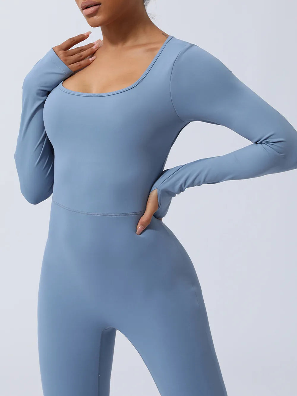 Twisted Backless Long Sleeve Jumpsuit - Godess beauty 